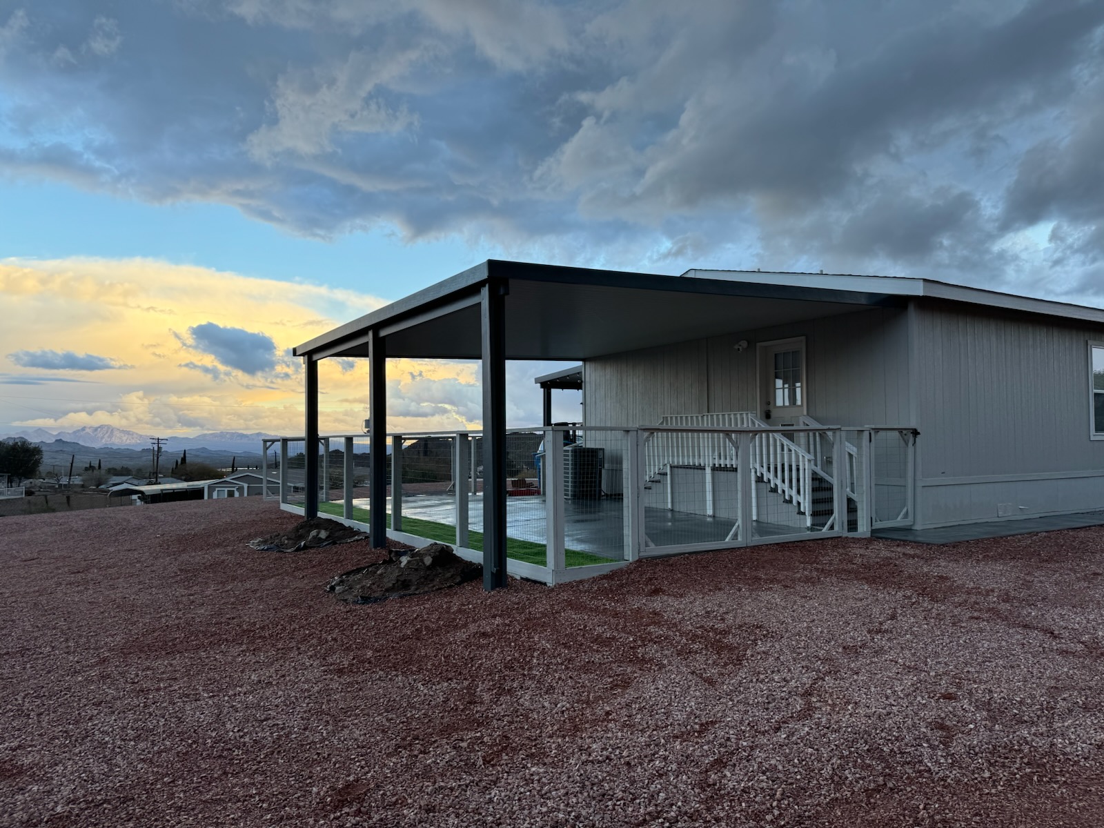 Carport cover off manufactured home