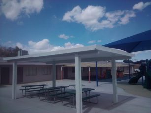 Courtyard picnic table patio cover