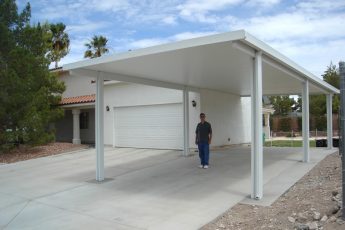 RV carport with human for height reference