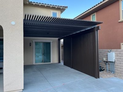 Open lattice patio dover with privacy wall