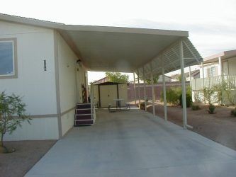 mobile home carport with extra shade panels